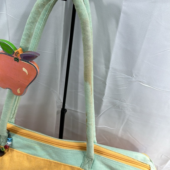 Lot 2 Sally Huss Fruit Motif Canvas Duffle & Satchel Zip Bags - Picture 3 of 16